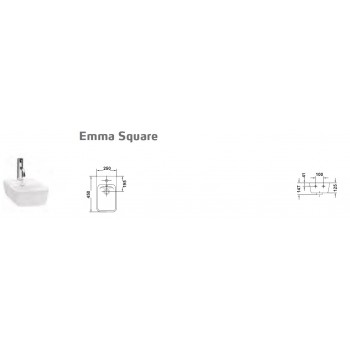 LAVAMANOS EMMA SQUARE 25X45...